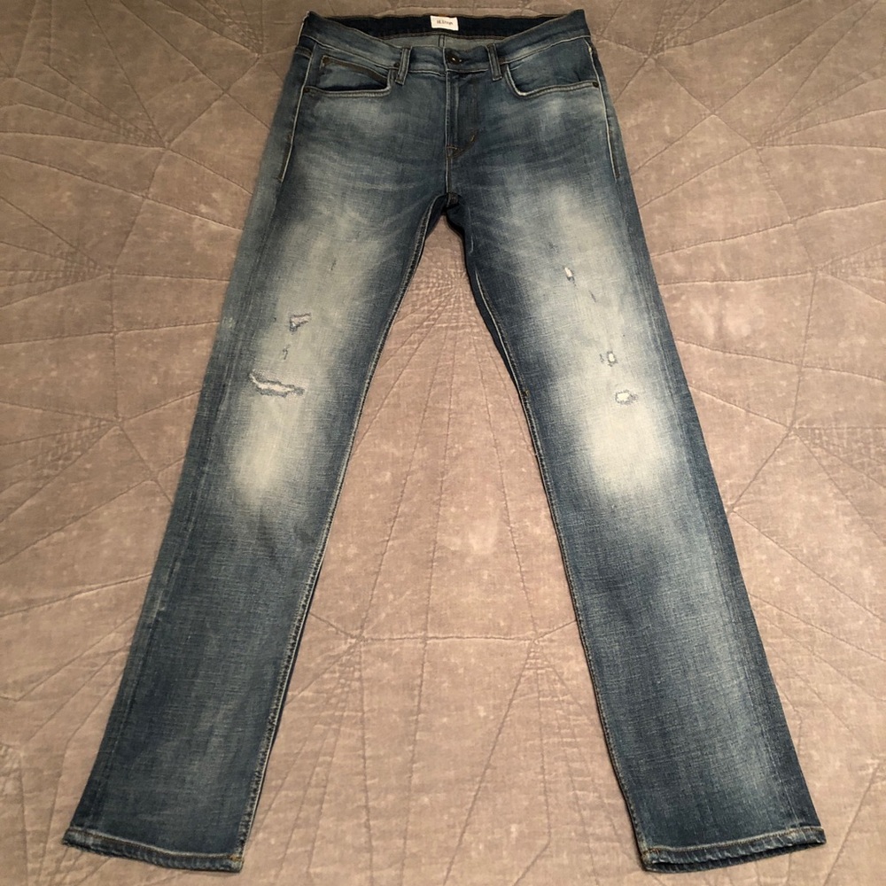 Hudson Distressed Jeans Slim Straight Leg